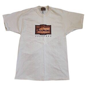 Vintage de Lanno Colorado T Shirt Men's Size M Made In USA Short Sleeves Cotton